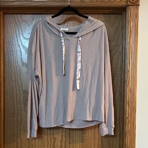 Maurices Ribbed light mauve sweater type hoodie